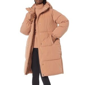 Quilted Puffer Coat Women's 1X Gorpcore Oversized Parka Hooded Pockets Skiing